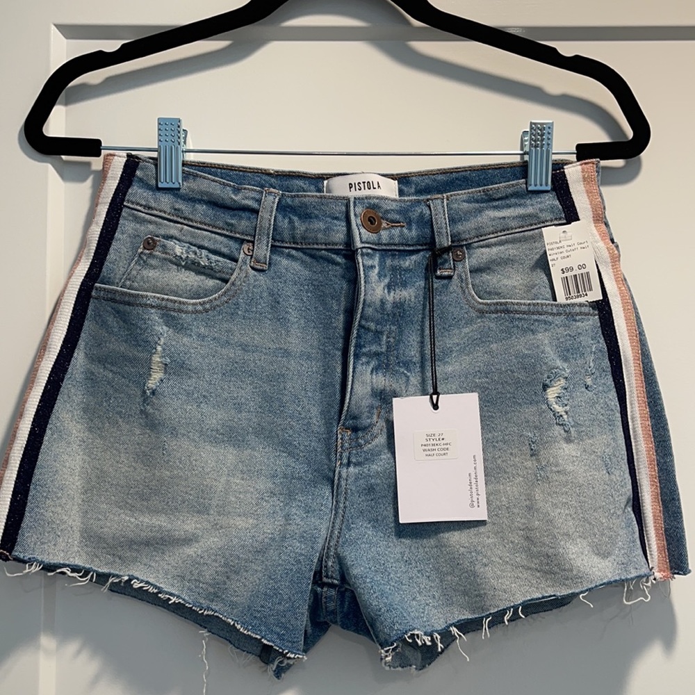 Pistola Denim Sparkle Racing Stripe Jean Short
